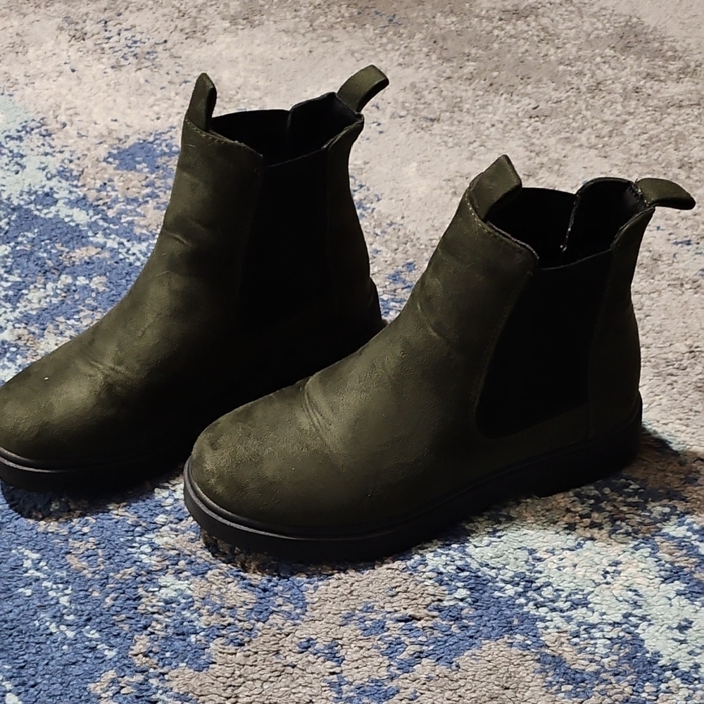 Stylish Olive Green Ankle Boots